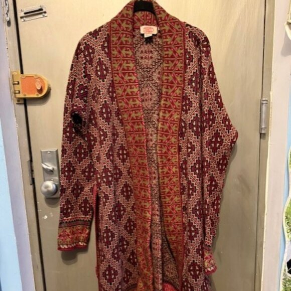 Boho shawl neck Cardigan Duster Sweater / Jacket - Picture 4 of 16